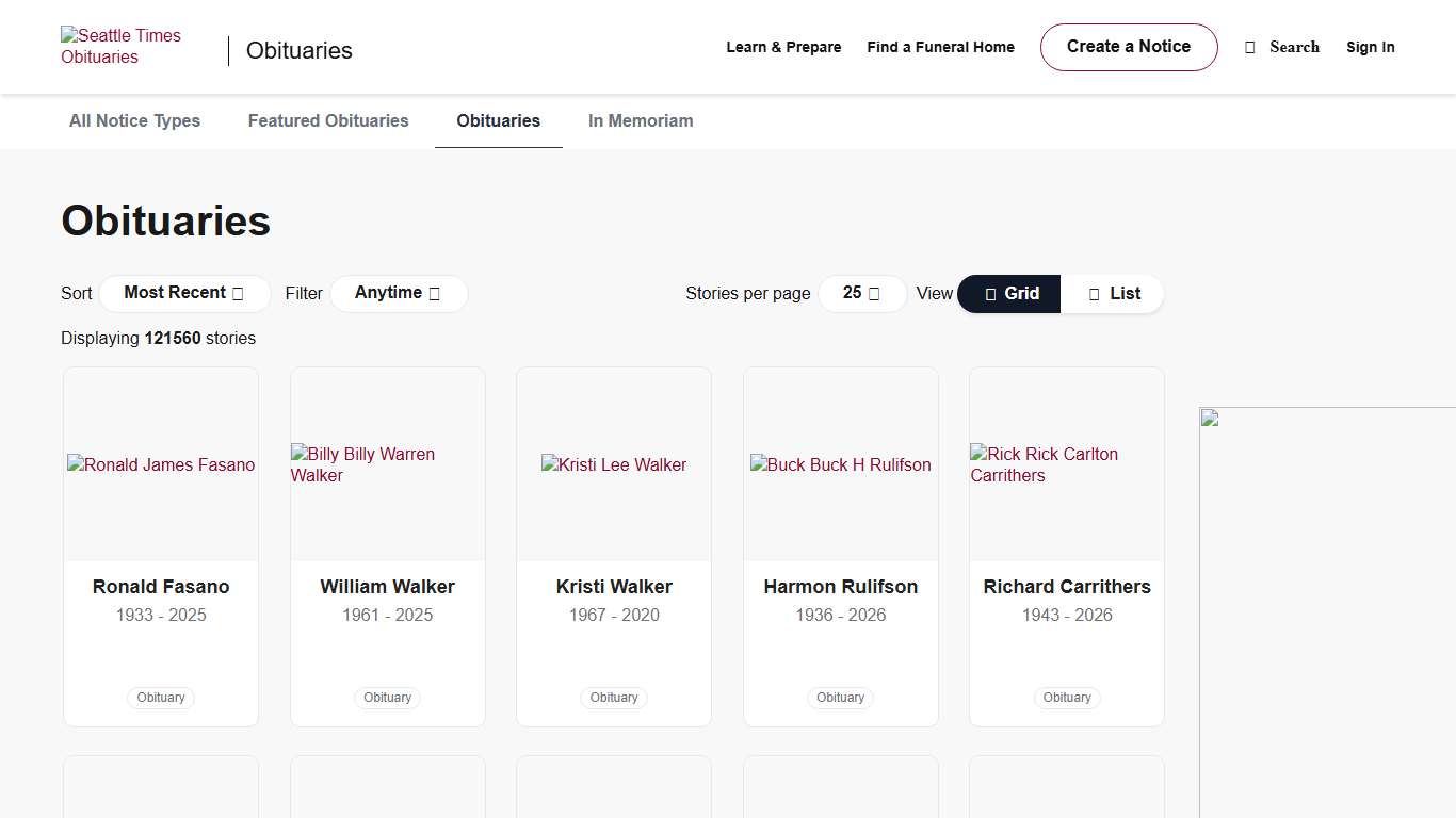 Seattle Times Obituaries